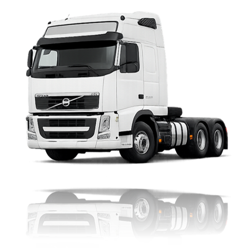 Caminhão Volvo FH 440 em vista frontal diagonal